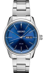 Blå urtavla, resten är silverfärgat stål - Seiko Solar Sapphire SNE525P1