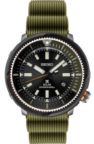 Grönt och häftigt silikonarmband - Seiko Prospex Street Series Solar Divers SNE547P1