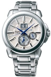 Lättöverskådlig visning av datum, veckodag samt 24-timmarsformat - Seiko Premier Kinetic Perpetual Calendar SNP159P1