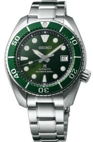 Stålklocka i silver och grönt, med 20 bar vattentäthet - Seiko Prospex Green Sumo Automatic Diver SPB103J1