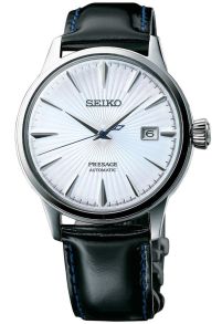 Strålande mönster på urtavlan - Seiko Presage Ice Blue Cocktail Time Sky Diving Automatic SRPB43J1
