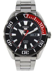 Silverfärgad stålklocka som laddas upp av din rörelseenergi - Seiko Mens Automatic SRPC57K1