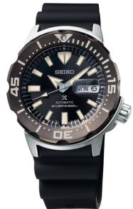 Automatiskt urverk, 20 bar vattentäthet och svart silikonarmband - Seiko Prospex Monster Automatic Diver SRPD27K1