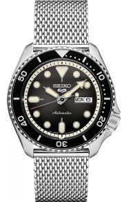 Silverfärgad stålklocka med mesharmband - Seiko 5 Sports Suits Style Automatic SRPD73K1