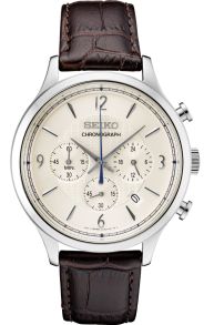 Brunt armband av kalvläder - Seiko Classic Chronograph SSB341P1