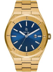 Guldfärgat stålarmband, blå urtavla - Paul Rich Signature Rojal Touch PR68