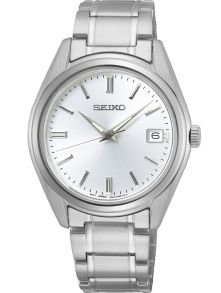 Silverfärgad stålklocka med safirglas och 10 bar vattentäthet - Seiko New Link SUR315P1