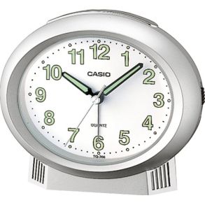 Silverfärgad väckarklocka, rund - Casio Wake Up Timer TQ-266-8EF