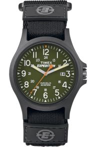 24-timmarsformatet utanför det vanliga, på den olivgröna urtavlan - Timex Expedition TW4B00100