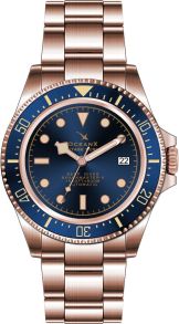Stålklocka i rödguld och blått - OceanX Sharkmaster-V 500 Meters Automatic Diver VSMS512