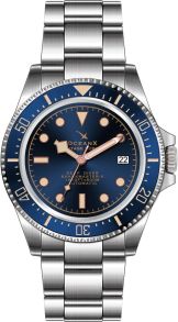 Silverfärgad stålklocka med automatiskt urverk och lämplig för djupa dyk - OceanX Sharkmaster-V 500 Meters Automatic Diver VSMS522