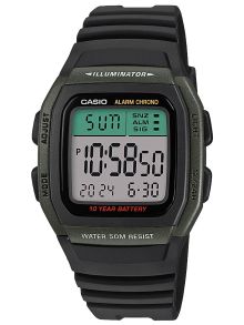 Mycket billigt digitalur för barn, i svart harts och fylld med funktion - Casio Classic W-96H-3AVEF