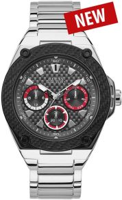 Justerbart och silverfärgat armband i rostfri stål - Guess Mens Active Life W1305G1