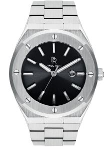 Solid stålklocka med minimalistisk urtavla - Paul Rich Signature Carbon Black PR68